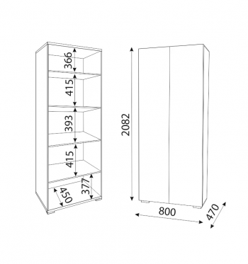 Шкаф 800 мм Осло (ручка брусок) полки (Риннер) в Ирбите - irbit.mebel-e96.ru