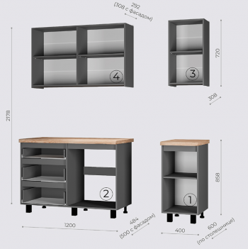 Кухонный гарнитур Асти 1600 мм (БТС) в Ирбите - irbit.mebel-e96.ru