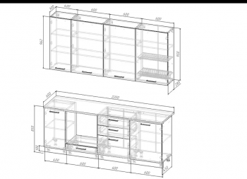 Кухонный гарнитур Санторини 2200 мм, Стол. 26 мм в Ирбите - irbit.mebel-e96.ru