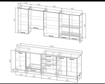 Кухонный гарнитур Вегас 2400 мм Sanvut в Ирбите - irbit.mebel-e96.ru