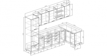 Угловой кухонный гарнитур Крафт 3200*1400 мм Sanvut в Ирбите - irbit.mebel-e96.ru