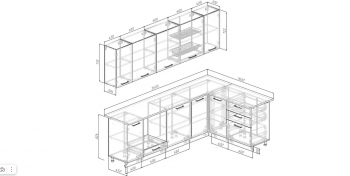 Угловой кухонный гарнитур Крафт 2600х1600 мм Sanvut в Ирбите - irbit.mebel-e96.ru