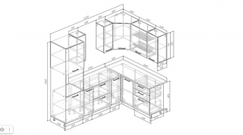 Угловой кухонный гарнитур Дели 2400*1600 мм Sanvut в Ирбите - irbit.mebel-e96.ru