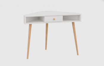 Стол письменный угловой, арт.6-01104, белый(ГК) в Ирбите - irbit.mebel-e96.ru