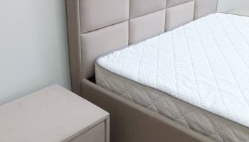Кровать с подъемным механизмом Мега беж (Лин) в Ирбите - irbit.mebel-e96.ru