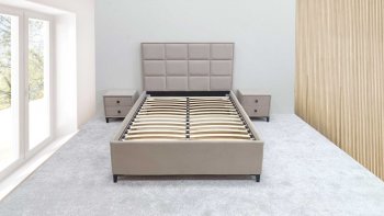 Кровать с подъемным механизмом Мега беж (Лин) в Ирбите - irbit.mebel-e96.ru