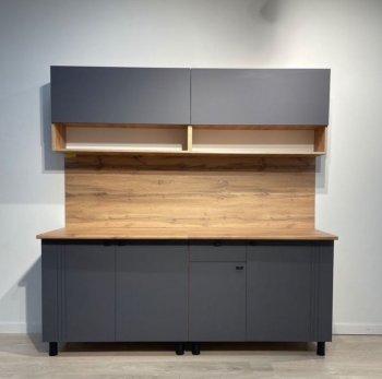 Кухонный гарнитур Монако 2000 мм графит (СВ) в Ирбите - irbit.mebel-e96.ru
