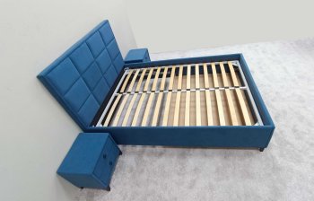 Кровать с подъемным механизмом Мега синий (Лин) в Ирбите - irbit.mebel-e96.ru