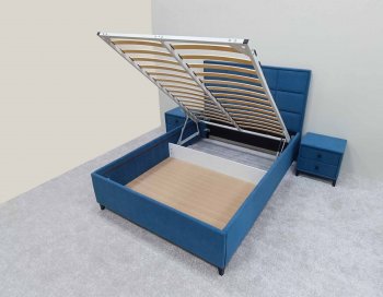 Кровать с подъемным механизмом Мега синий (Лин) в Ирбите - irbit.mebel-e96.ru