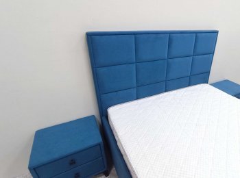 Кровать с подъемным механизмом Мега синий (Лин) в Ирбите - irbit.mebel-e96.ru