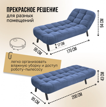 Кушетка Абри Синий в Ирбите - irbit.mebel-e96.ru