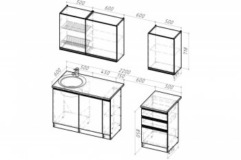 Кухонный гарнитур Адажио стандарт 1600 мм (Герда) в Ирбите - irbit.mebel-e96.ru