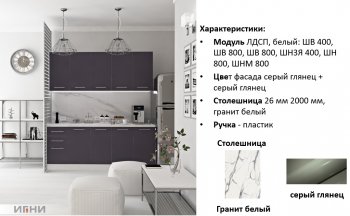 Кухонный гарнитур 2000 мм Агата (Игни) в Ирбите - irbit.mebel-e96.ru