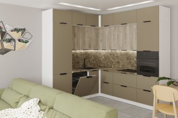 Кухонный гарнитур Альба гранд прайм 2200х2500 мм (Герда) в Ирбите - irbit.mebel-e96.ru