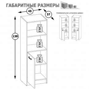 Стеллаж две ниши и дверка Альфа 09.135 солнечный свет в Ирбите - irbit.mebel-e96.ru