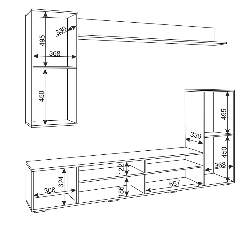 Стенка Альфа графит (Риннер) в Ирбите - irbit.mebel-e96.ru