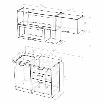 Кухонный гарнитур Алина экстра 1700 мм (Герда) в Ирбите - irbit.mebel-e96.ru