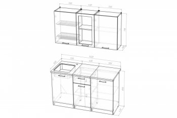 Кухонный гарнитур Амели медиум 1400 мм (Герда) в Ирбите - irbit.mebel-e96.ru