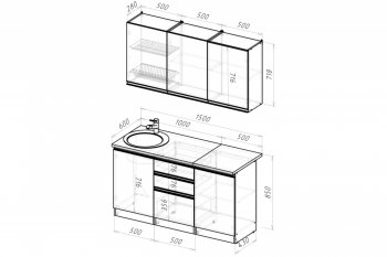 Кухонный гарнитур Амели нормал 1500 мм (Герда) в Ирбите - irbit.mebel-e96.ru