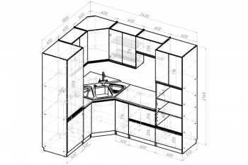 Кухонный гарнитур Амели оптима 1800х2400 мм (Герда) в Ирбите - irbit.mebel-e96.ru