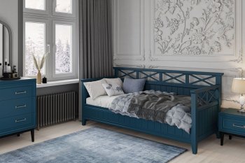 Кровать из массива Амелия сапфир без ящиков (БМ) в Ирбите - irbit.mebel-e96.ru