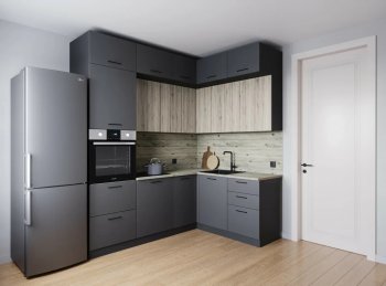Кухонный гарнитур угловой Антик МДФ 2200*1700 мм (Санвут) в Ирбите - irbit.mebel-e96.ru