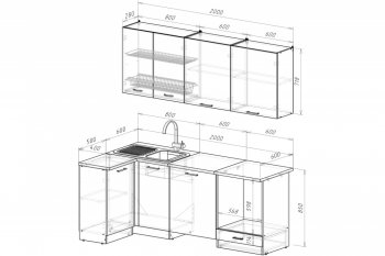 Кухонный гарнитур Антика прайм 1100х2000 мм  (Герда) в Ирбите - irbit.mebel-e96.ru