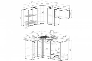 Кухонный гарнитур Антика мега прайм 1200х1600 мм (Герда) в Ирбите - irbit.mebel-e96.ru