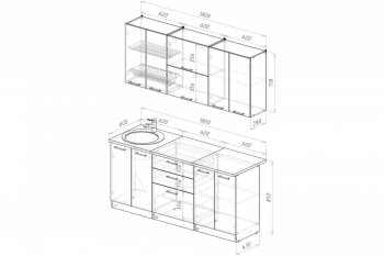 Кухонный гарнитур Антика макси 2 1800 мм (Герда) в Ирбите - irbit.mebel-e96.ru