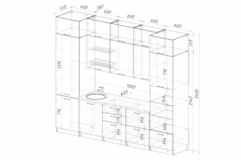 Кухонный гарнитур Асая экстра 3000 мм (герда) в Ирбите - irbit.mebel-e96.ru