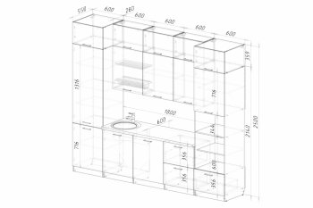 Кухонный гарнитур Асая экстра 2 3000 мм (Посудомойка) в Ирбите - irbit.mebel-e96.ru