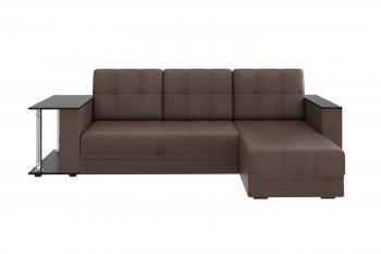 Угловой диван Атлант со столиком кожа коричневый в Ирбите - irbit.mebel-e96.ru