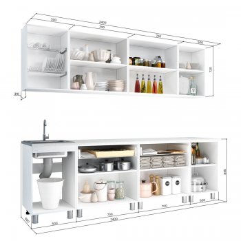 Кухонный гарнитур Айсбери 2400 мм (БТС) в Ирбите - irbit.mebel-e96.ru