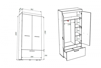 Шкаф Бастон 900 мм (Эра) в Ирбите - irbit.mebel-e96.ru