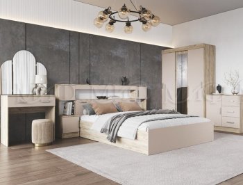Спальный гарнитур Бася крафт/кашемир (Миф) в Ирбите - irbit.mebel-e96.ru