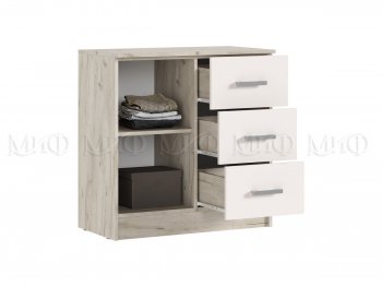 Комод 3 ящика 1 дверь Бася крафт/кашемир (Миф) в Ирбите - irbit.mebel-e96.ru
