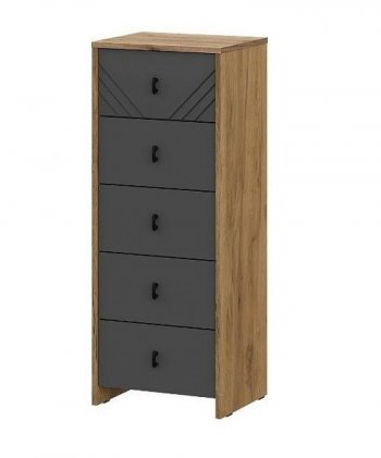 Комод (5 ящиков) Байкал Графит/Дуб золотой (СВ) в Ирбите - irbit.mebel-e96.ru