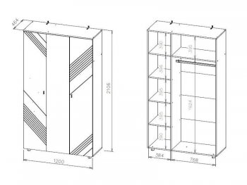 Шкаф 1200 мм трехстворчатый Байкал (СВ) в Ирбите - irbit.mebel-e96.ru