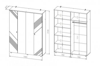 Шкаф 1580 мм (1600) четырехстворчатый Байкал (СВ) в Ирбите - irbit.mebel-e96.ru