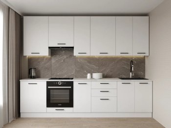 Кухонный гарнитур высокий Белый глянец 3000 мм МДФ (Санвут) в Ирбите - irbit.mebel-e96.ru