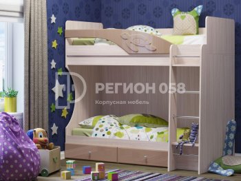 Двухъярусная кровать Бемби МДФ (Регион) в Ирбите - irbit.mebel-e96.ru