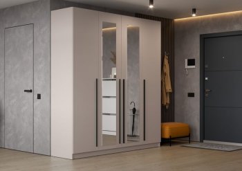 Шкаф 2000 мм Берген ШК-2000 с зеркалом кашемир (ИЦ) в Ирбите - irbit.mebel-e96.ru