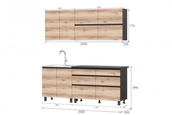 Кухонный гарнитур 2000 мм Берген Симпл (МИ) в Ирбите - irbit.mebel-e96.ru