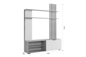 Стенка Бери К1 графит (Мебельсон) в Ирбите - irbit.mebel-e96.ru