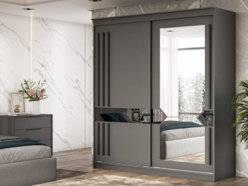 Шкаф-купе №25 2000 мм Блэк ЛАЙТ графит (СВ) в Ирбите - irbit.mebel-e96.ru