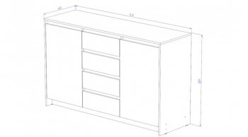 Комод большой Бостон анкор (Лин) в Ирбите - irbit.mebel-e96.ru