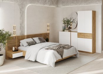 Спальный гарнитур Бостон Лайт белый (Стиль) в Ирбите - irbit.mebel-e96.ru