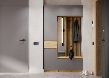 Прихожая Бостон Лайт комп.1 серый шифер (Стиль) в Ирбите - irbit.mebel-e96.ru