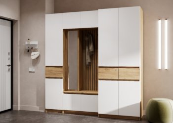 Прихожая Бостон Лайт комп.2 белый (Стиль) в Ирбите - irbit.mebel-e96.ru