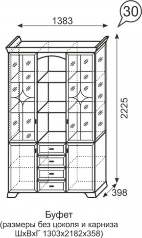 Буфет Венеция 30 бодега в Ирбите - irbit.mebel-e96.ru